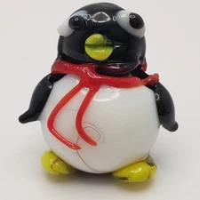 Harry & David Magnet Set Holiday Penguins Christmas Gift Lampwork Glass tiny