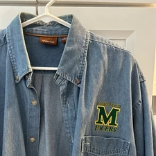 Harriton Denim Button Down Shirt XL Marywood Pacers