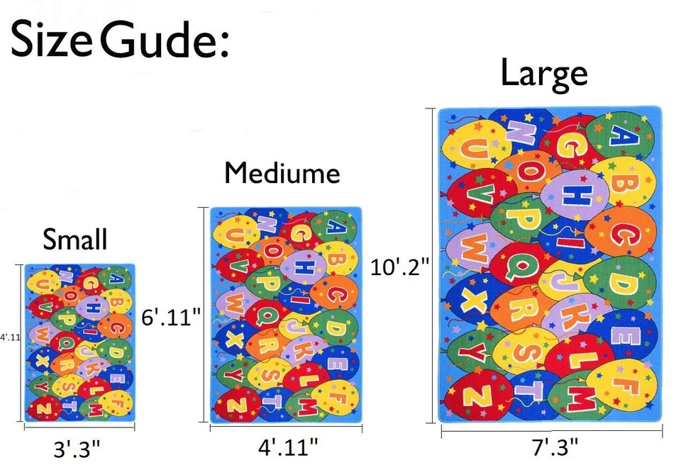 Kids ABC Rugs for Playroom 5X7  Boys Girls  Nursery Room Decor Non-Skid - Image 4 of 4