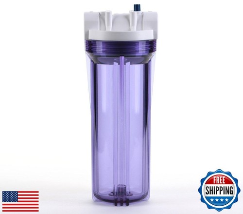 Hydronix HF3-10CLWH34PR, 10" Clear Housing with White Rib Cap For RO and Filt