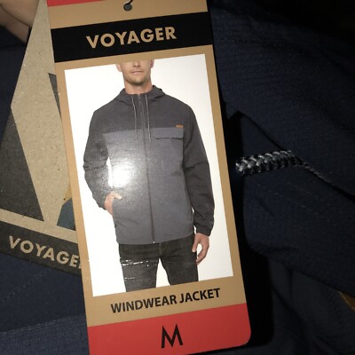 Men's Voyager Stretch Water & Wind Resistant Full Zip Hooded Rain Jacket