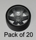 (20) K'Nex Racing Wheels Small Tires 1-5/8" Silver Gray Hubs 1 5/8" Knex Parts