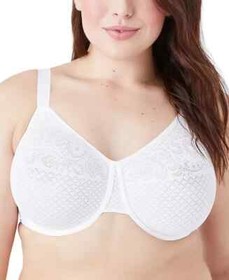 Wacoal Sheer Mesh Minimizer Bra 30G White 857210 Adjustable Straps NEW
