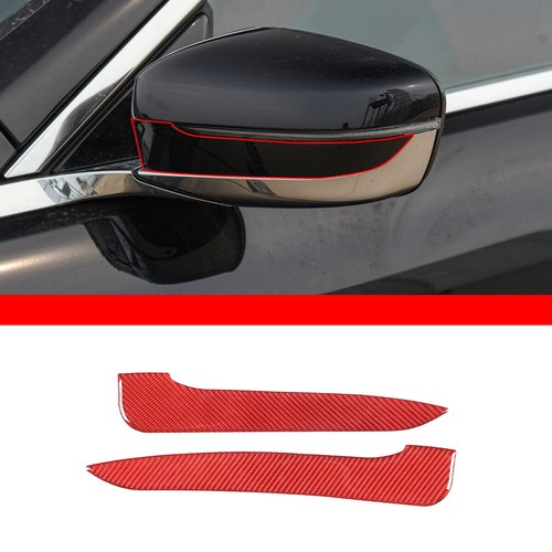 Red Carbon Side Mirror Strip Decor Trim Kit For BMW 8 Series G14 G15 G16 19-22 - Picture 2 of 9