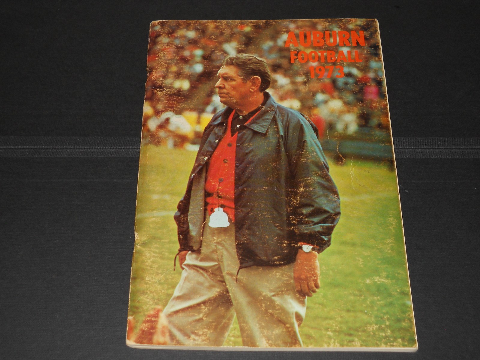 1973 Auburn FOOTBALL media guide Shug Jordan cover shows wear/great