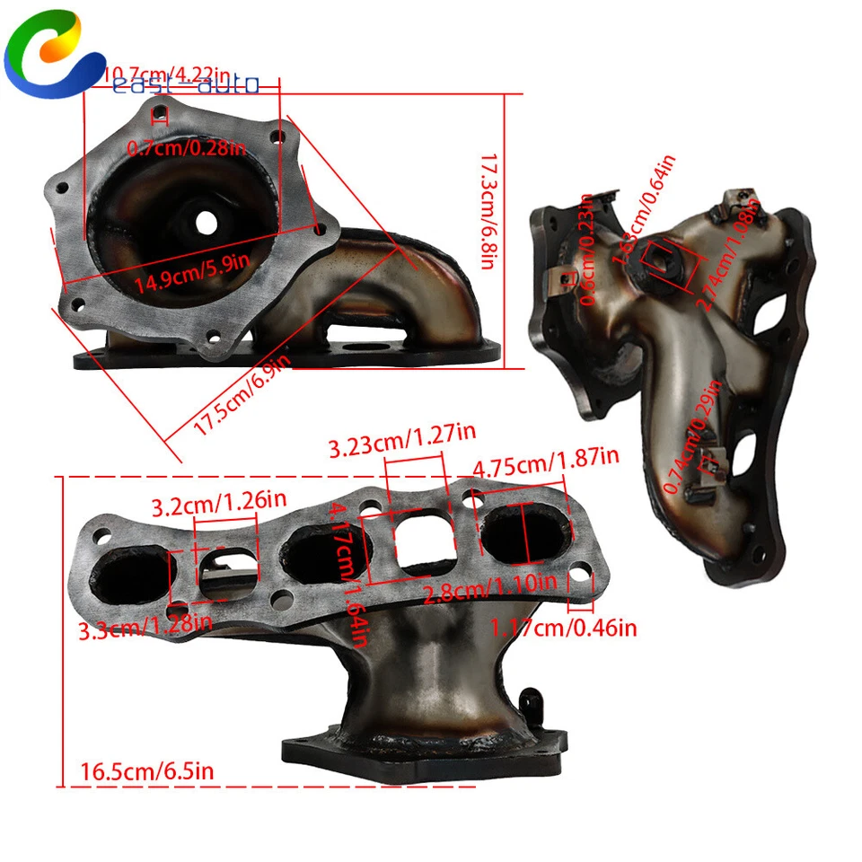 Colector de escape izquierdo para Nissan Murano 2009-2021 y Nissan Quest 2011-2012 Foto 3 de 4