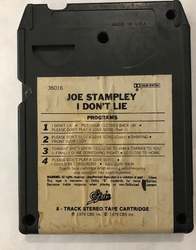 Joe Stampley 8 Track I Don’t Lie Epic 1979 - Bild 2 von 4