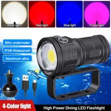 Red/Blue/White/UV Light Diving Flashlight Underwater Lighting LED Diving Torch