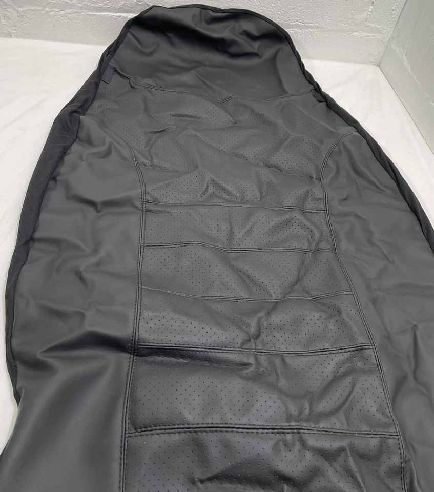 Cubierta de asiento de cubo negra UNIVERSAL SPORT imitación cuero 1 cubierta campana puntada de seguridad Foto 2 de 4