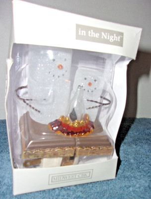 MIDWEST CANNON FALLS SMORES SNOWMEN CAMPFIRE PLUG NIGHT LIGHT SWIVELS NIB