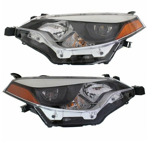 Fit 14-16 Corolla Front LED Headlight Headlamp Head Light Lamp w/Bulb SET PAIR