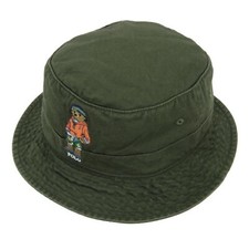 Polo Ralph Lauren Polo Bear Preppy Bear Safari Bucket Hat Cap - Olive Green -