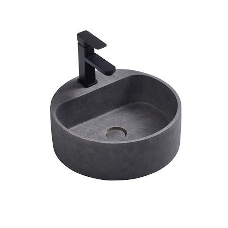 BNK Above Counter Basin Concrete Cement Round 400 x 400 x 140mm Light Charcoal B - Picture 1 of 3