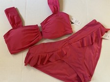 NEW WOMENS TIME AND TRU 2-PC PINK SWIMSUIT SZ-M 8-10 NWT