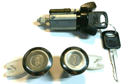 Ford Ignition Lock Cylinder + Pair Of Door Lock Cylinders With 2 Logo Keys - Lockcraft