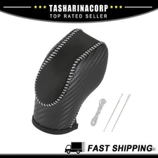 Piece of 1 Faux Leather Gear Shift Knob Cover for Ford Focus Carbon Fiber Style