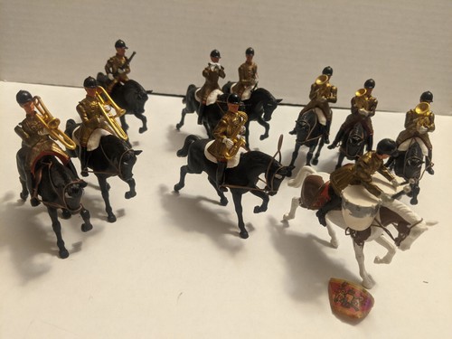 10 Pieces VTG Britains LTD Mounted Band of The Household Cavarly - UK Military -
