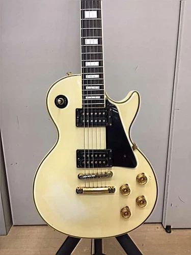 Burny Les Paul Custom White RLC-70 Electric Guitar Used Shipping From Japan
