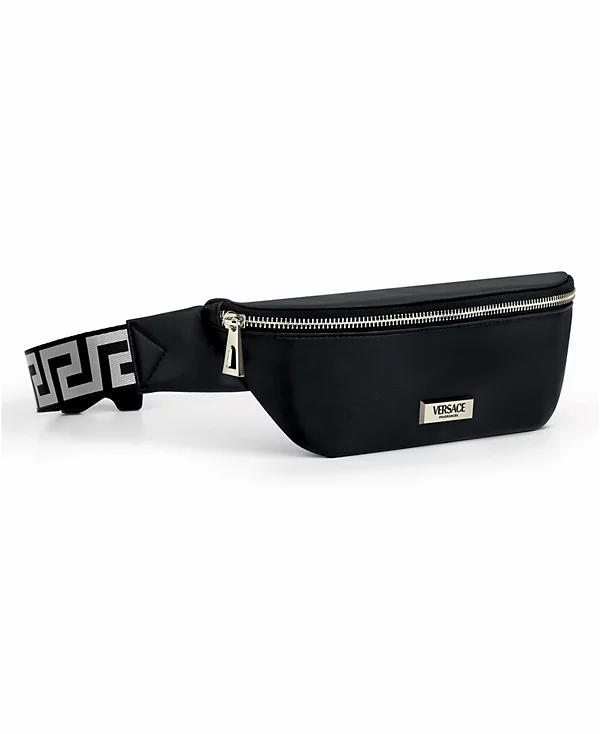 VERSACE BLACK SILVER BELT BAG Travel Pouch Fanny Pack Dust Bag