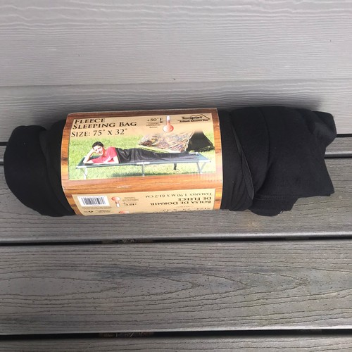 50 Degree Fleece Sleeping Bag Black 32"x75" Camping Survival Emergency Disaster - Picture 2 of 6