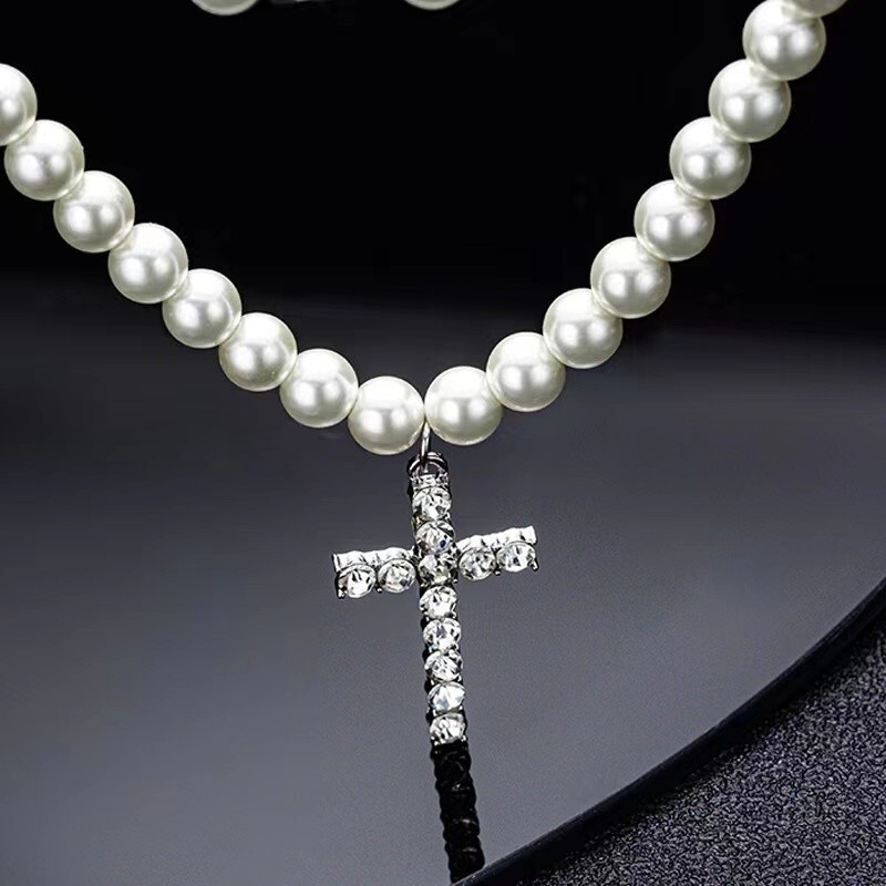 [韓国人気ジュエリー] nff ivory cross pearl necklace 8159F705-8FAB-4034-952D-