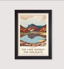 Framed The Lake District Honister Crag Vintage Travel Poster Print Wall Art