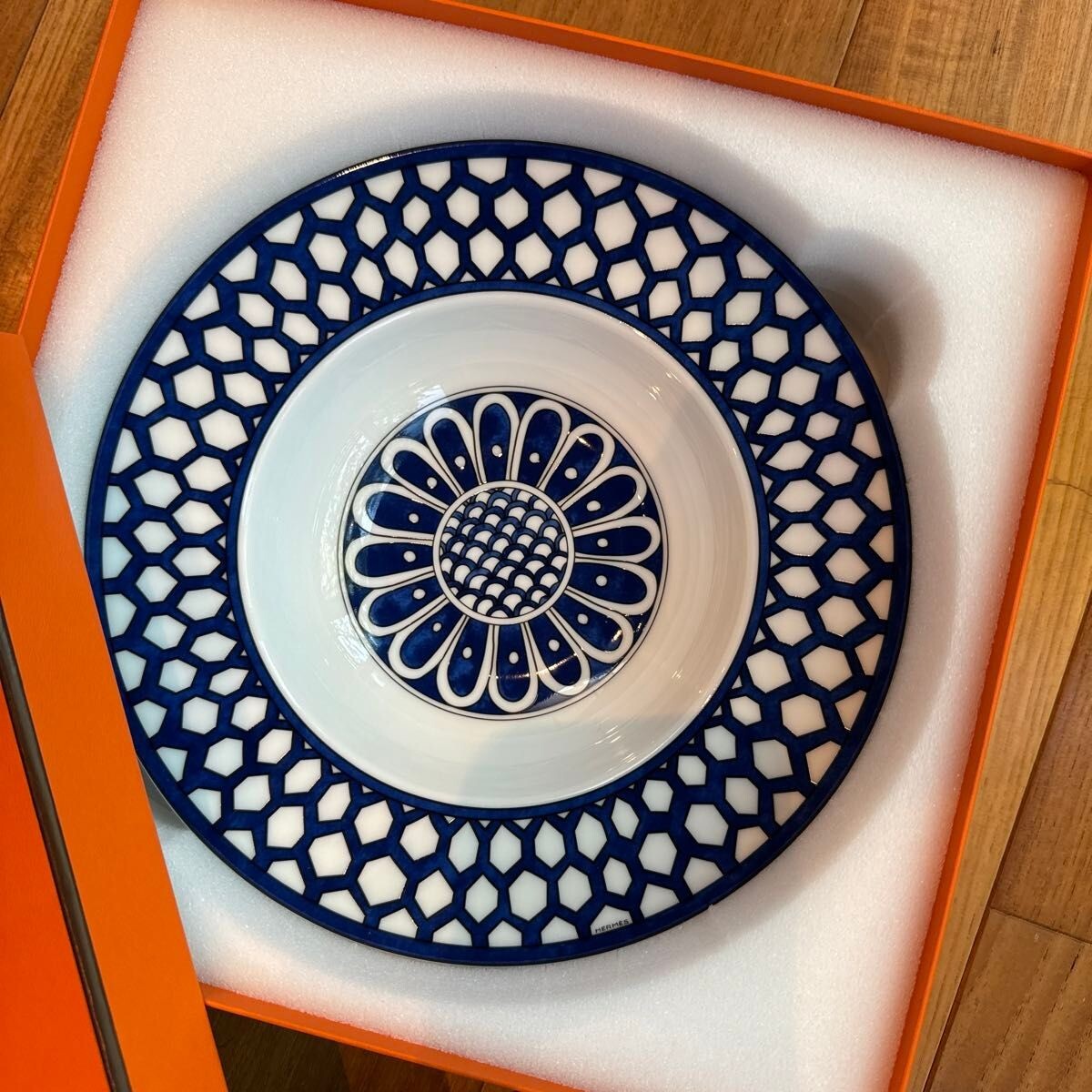Hermes Bleus d'Ailleurs Set of 2 Pasta Plate Tableware Dinnerware