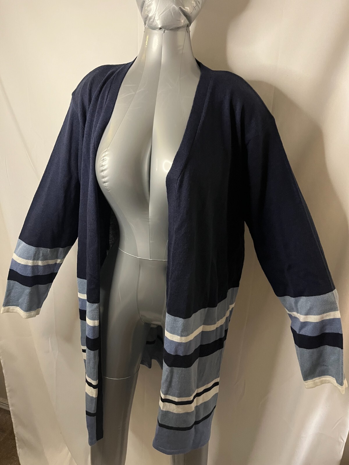 Women Evelyn Taylor 3x Blue multi color Cardigan Sweater | eBay