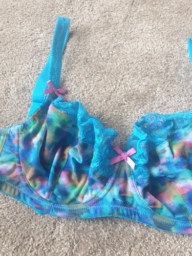Sujetador de copa completa con aros sin relleno floral azul Nessa TALLA 30E # 30 - Imagen 5 de 12