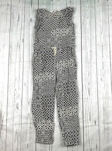 H M Kids Girls 4 5 Years Ivory Black Print Sleeveless Pockets One