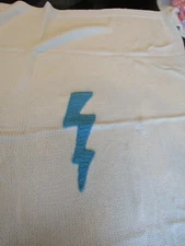 Pottery Barn Kids baby knit stroller light bolt blue blanket photo shoot sample