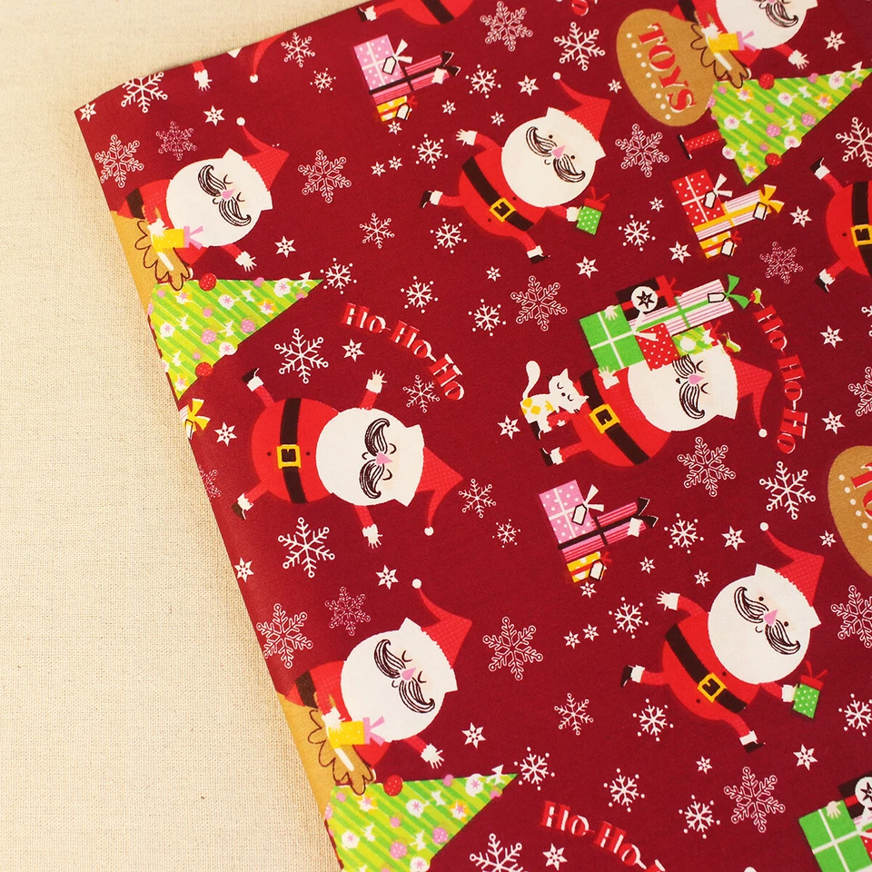 20 Sewing Precut Cotton Christmas Quilting Fabric Scraps Remnants Bundle Squares - Image 3 of 4