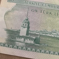 Torre de la Doncella Estambul Turkey 10 Lira Money Turkish Banknote Currency
