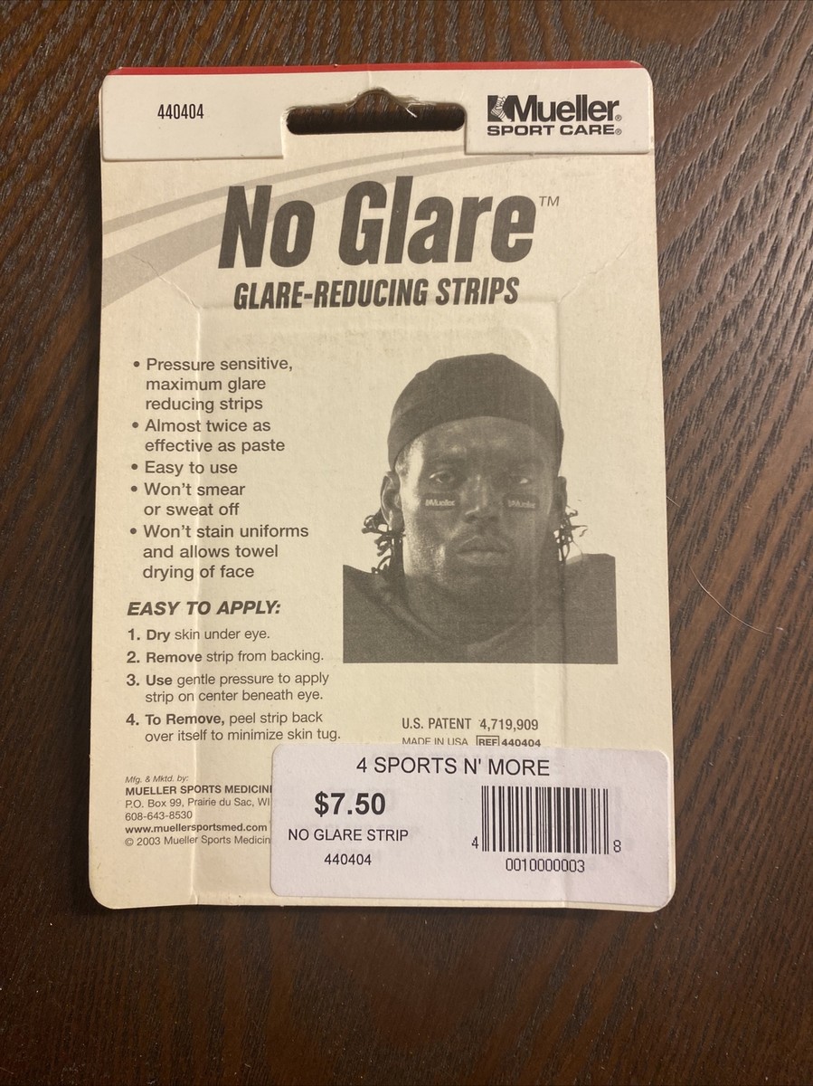 Mueller No Glare Eye Black Strips, Glare Reducing Strips 36 Strips