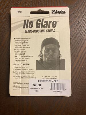 Mueller No Glare Eye Black Strips, Glare Reducing Strips 36 Strips