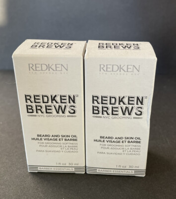 2 NIB REDKEN Redken Brews Beard and Skin Oil 1 fl oz Smoke Free Home