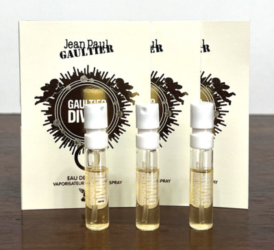 3x GAULTIER DIVINE By JPG Perfume 0.05oz / 1.5ml ea EDP Spray Samples NEW