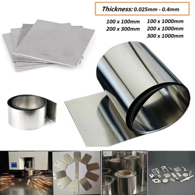 304 Stainless Steel Thin Plate Band Foil Sheet 0.025mm-0.4mm