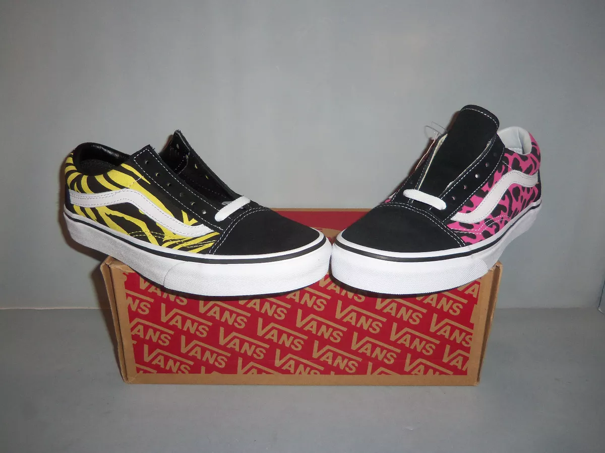 Vans Old Print Leopard/Zebra Skate Shoes Black Pink or Yellow | eBay