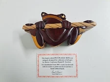 Exotic Wood Pet Puzzle Box TREE FROG Hand Made Daniel Philip Terrico