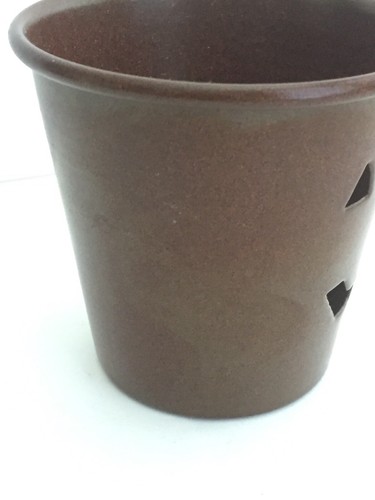 Luminessence Brown Candle Holder-3 "Tall x 3.25" Diámetro Cut Out Jack O Lantern - Imagen 3 de 6