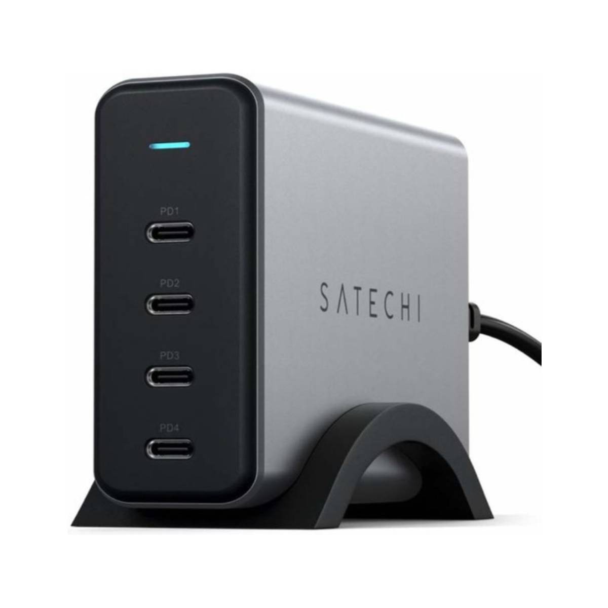 Chargeur 165W portable compact gris pour espace de télétravail et voyages d'affaires