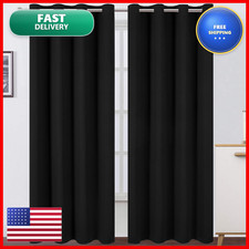 Lemomo Blackout Curtains 52 X 84 Inches Long Black Curtains Set Of 2 Panels