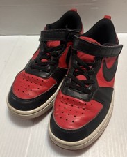 Nike Court Borough Low Recraft Size 2.Y in Red Black Excellent Fast Shipping