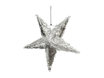 Piñata 68x68x30cm Stern Party Dekoration zum Befüllen Partyspiele  Silber