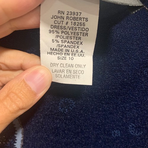 Vestido gótico caprichoso brillo cachemir azul marino vintage John Roberts para mujer 10 Y2K - Imagen 5 de 6