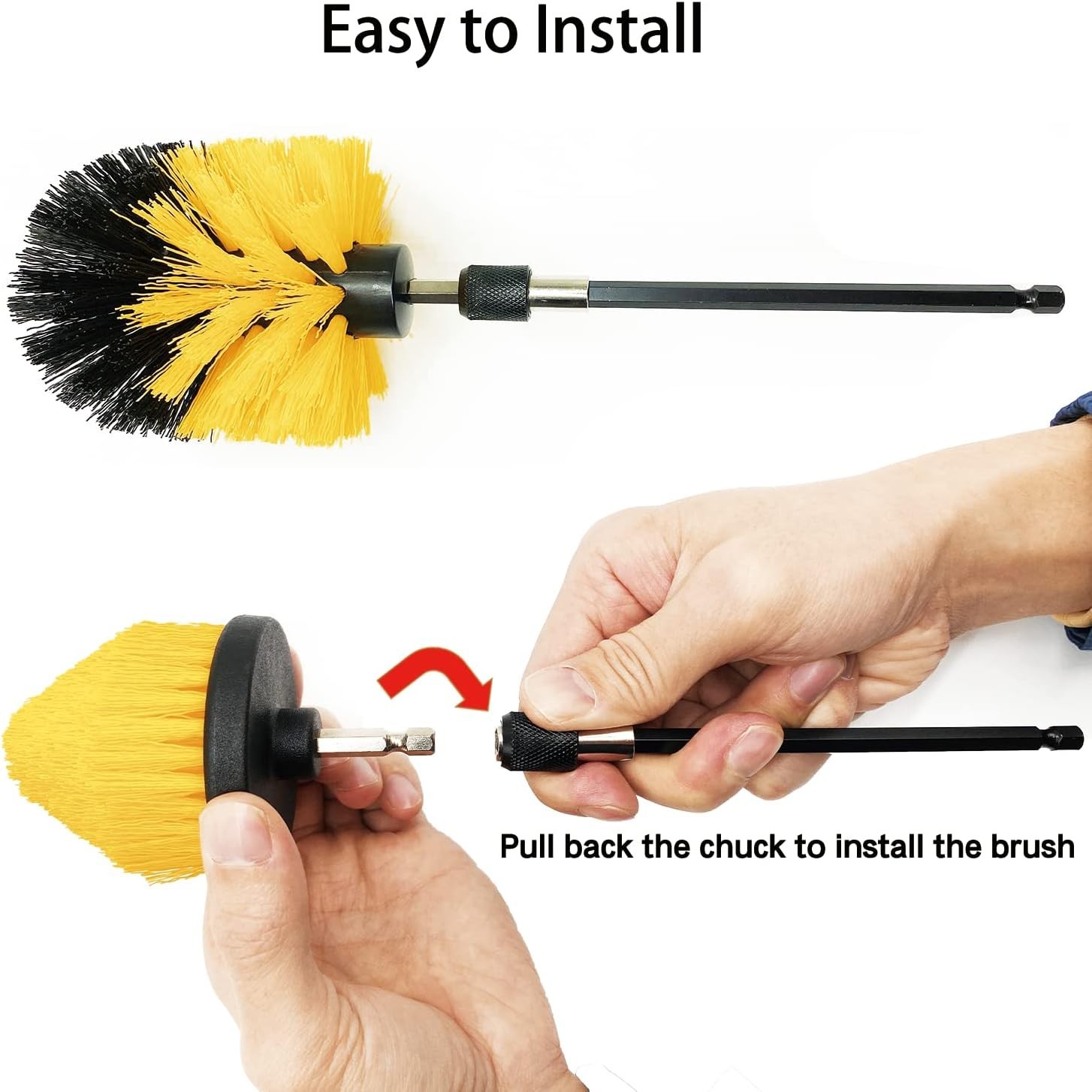 Drill Brush Attachment Set, 7 Pack 1/4In Power Scrubber Brush + Extend Long Atta