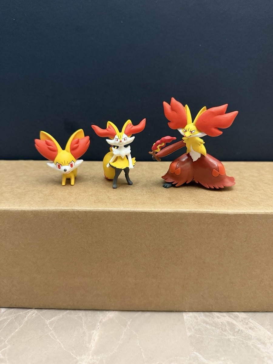 Pokemon Moncolle Figures Braixen, Fennekin, Delphox Figures Tomy