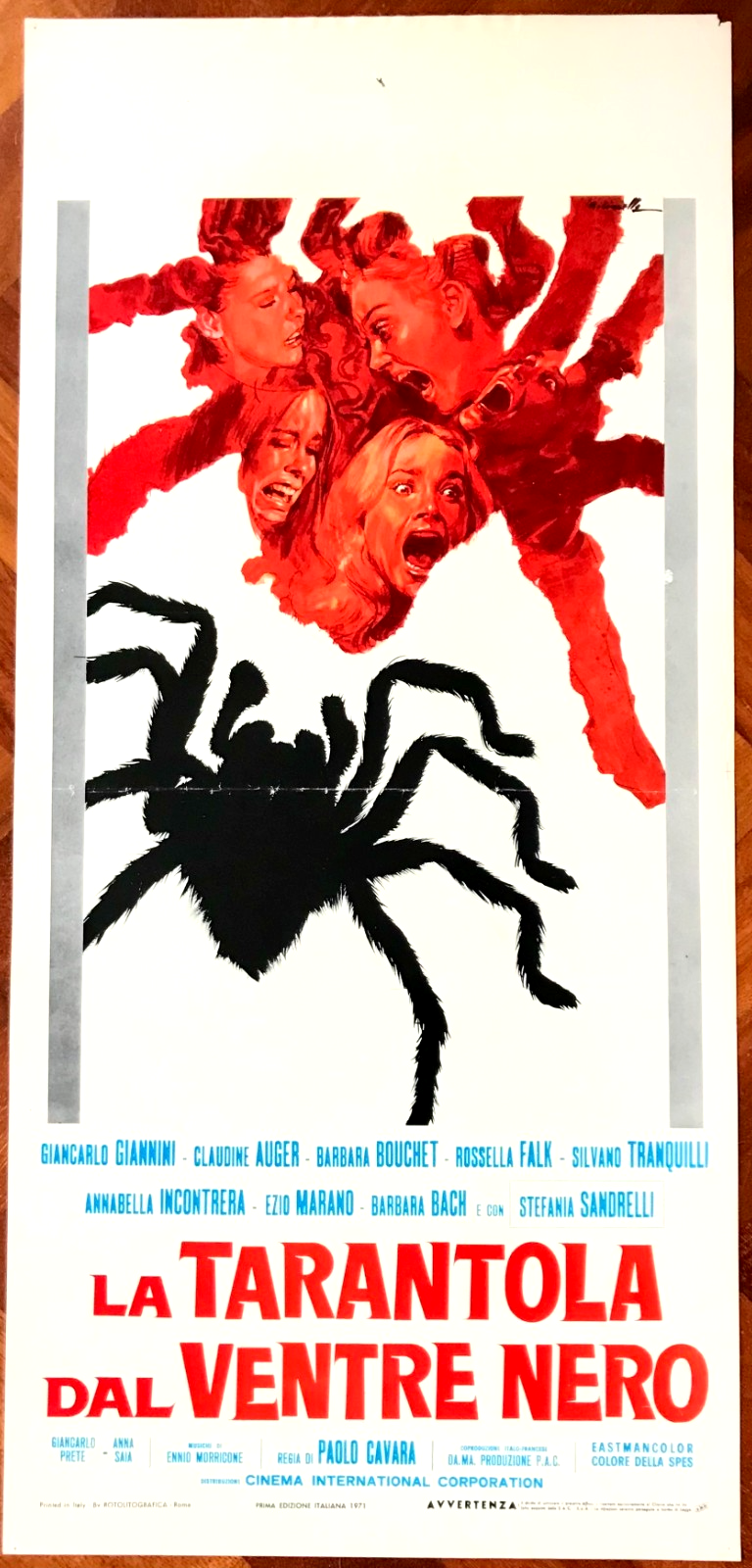 Locandina originale film LA TARANTOLA DAL VENTRE NERO (1° tipo) (1971) - Regia di Paolo Cavara