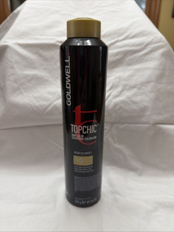 Goldwell Topchic Permanent Hair Color 9G Very Light  GOLD Blonde 8.6oz